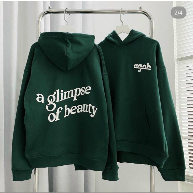 Áo khoác hoodie xanh rêu hottrend in hoạ tiết_Mẫu áo bomber nỉ ulzzang form rộng nón to chùm đầu unisex nam nữ