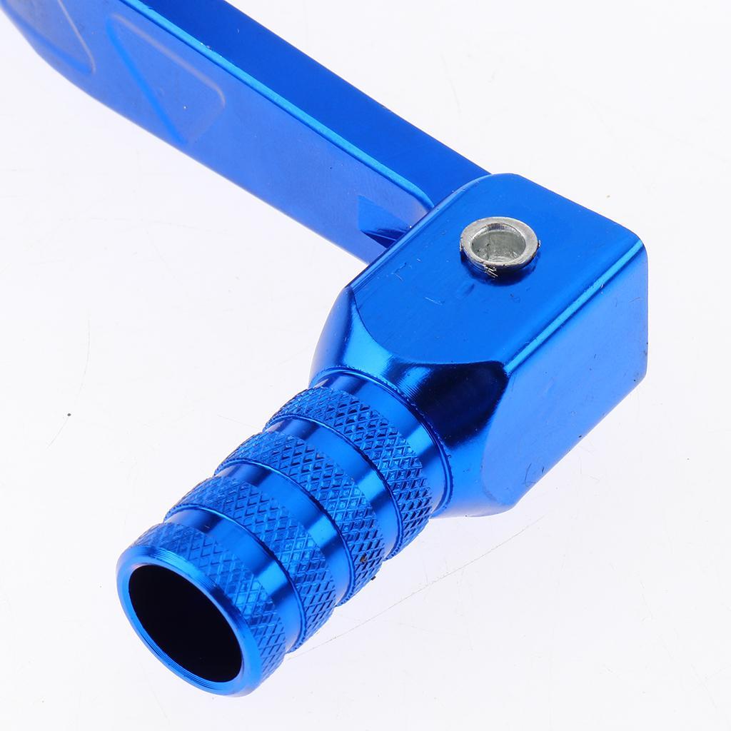 Universal Motorcycle CNC Adjustable Folding Gear Shift Lever Blue + Red