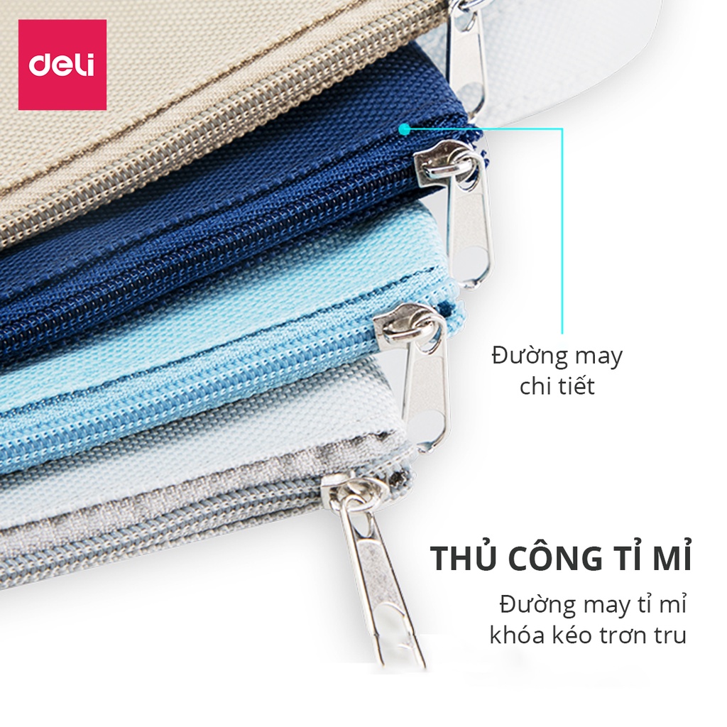 Túi Vải Đựng Tài Liệu Khổ A4 Có Khóa Kéo Quai Xách Tiện Lợi Dành Cho Học Sinh Văn Phòng - 72468