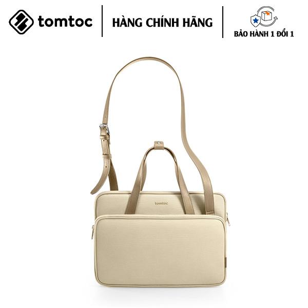 TÚI ĐEO CHÉO TOMTOC (USA) PREMIUM THEHER SHOULDER BAG DÀNH CHO MACB 13”/14&quot; công nghệ chống sốc - HÀNG CHÍNH HÃNG