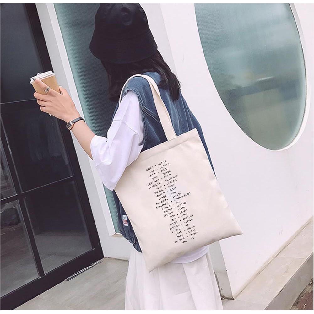 Túi Tote Vải Mộc GINKO Dây Kéo In Hình Perfect Couple M06