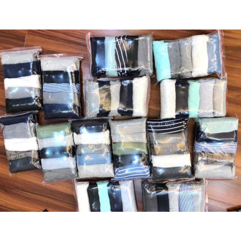 Set 5 quần dài cotton bé trai sơ sinh xuất dư