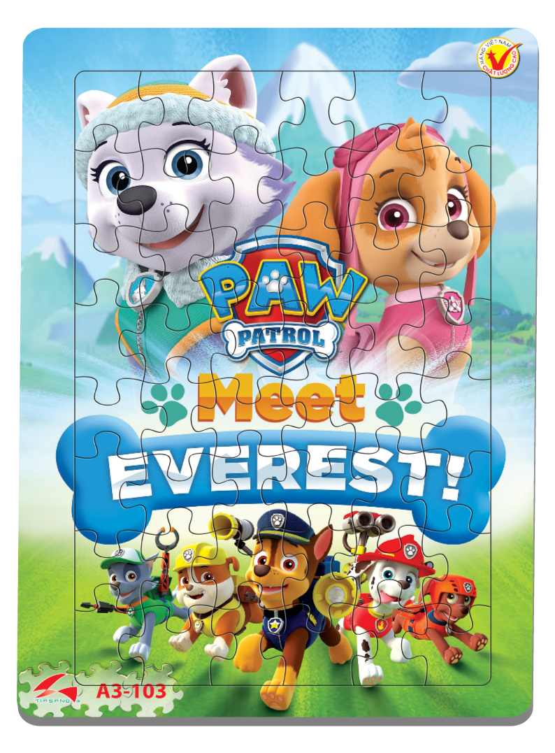 Xếp hình Tia Sáng Paw Patrol - Everest (48 Mảnh Ghép) - Tặng kèm câu đố mặt sau cho bé