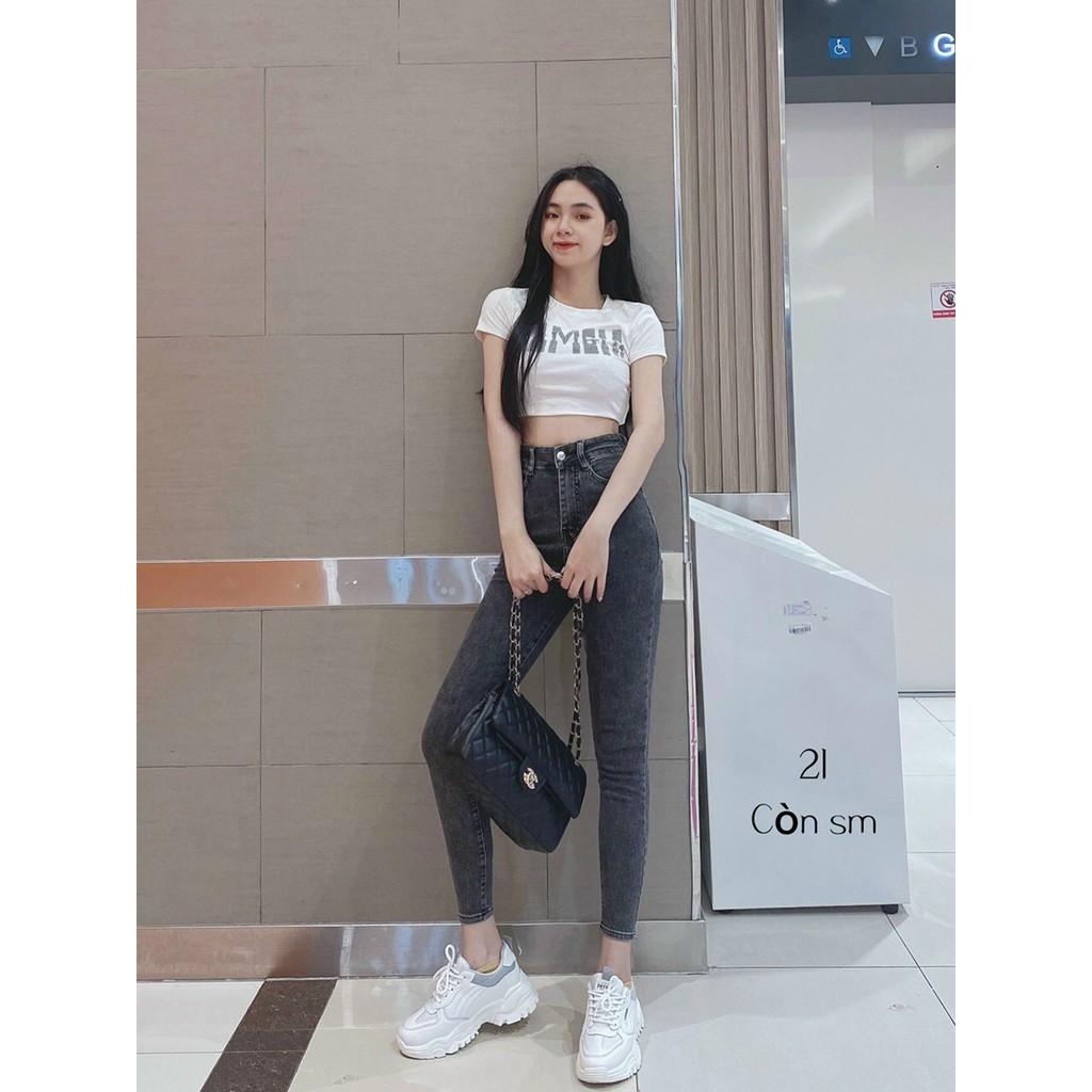 QUẦN JEANS SKINNY XÁM CO GIÃN - CẠP CAO ÔM BODY HOT GIRL - QUẦN BÒ DÀI TRƠN BASIC 8