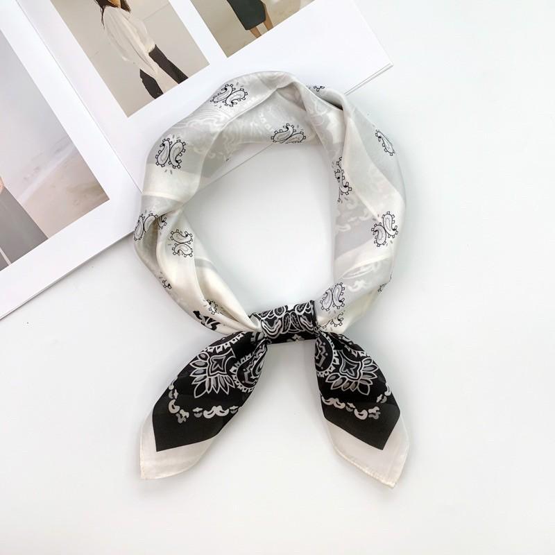 Khăn bandana lụa vuông choàng cổ thanh lịch đa năng size 70x70cm