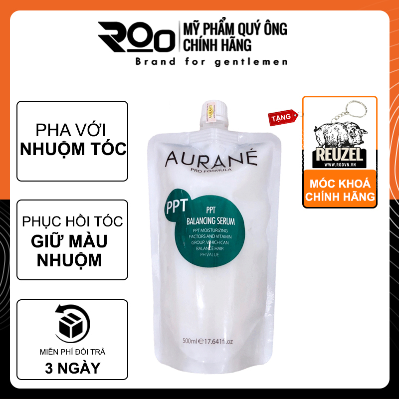 Dầu Hấp Pha Với Màu Nhuộm Tóc Phục Hồi Enzyme Aurane PPT Balancing Serum Giữ Màu Nhuộm, Bóng Mượt - Tặng móc khoá chính hãng