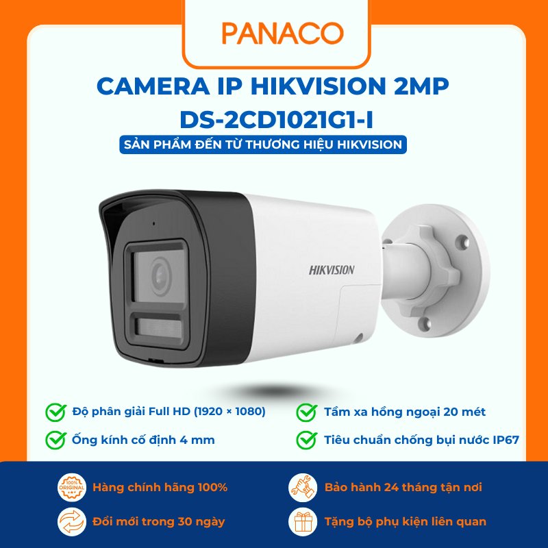 Camera ip 2mp Hikvision mã DS-2CD1023G0E-ID - Hàng Chính Hãng