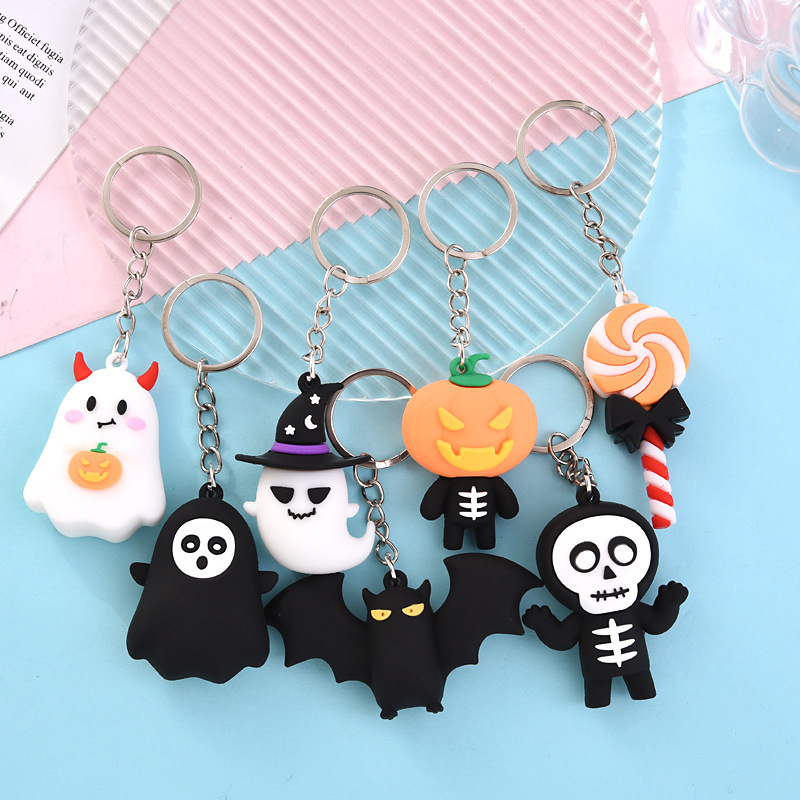 5 Cái Móc khóa Halloween hoạt hình quà tặng ngày lễ mặt dây chuyền cặp học sinh đồ trang trí xe hơi bí ngô dơi
