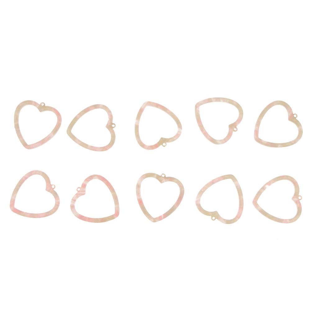 10pcs Acrylic Hollow Sweet Heart Charms Pendants For DIY Jewelry  Color #1