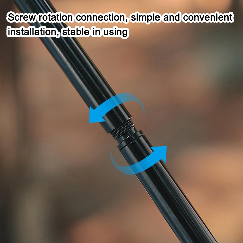 Ground Nail and Desk-Mounted Dual Use Camping Detachable Lamp Holder Practical High Strength Metal Black Outdoor Hiking Light Bracket