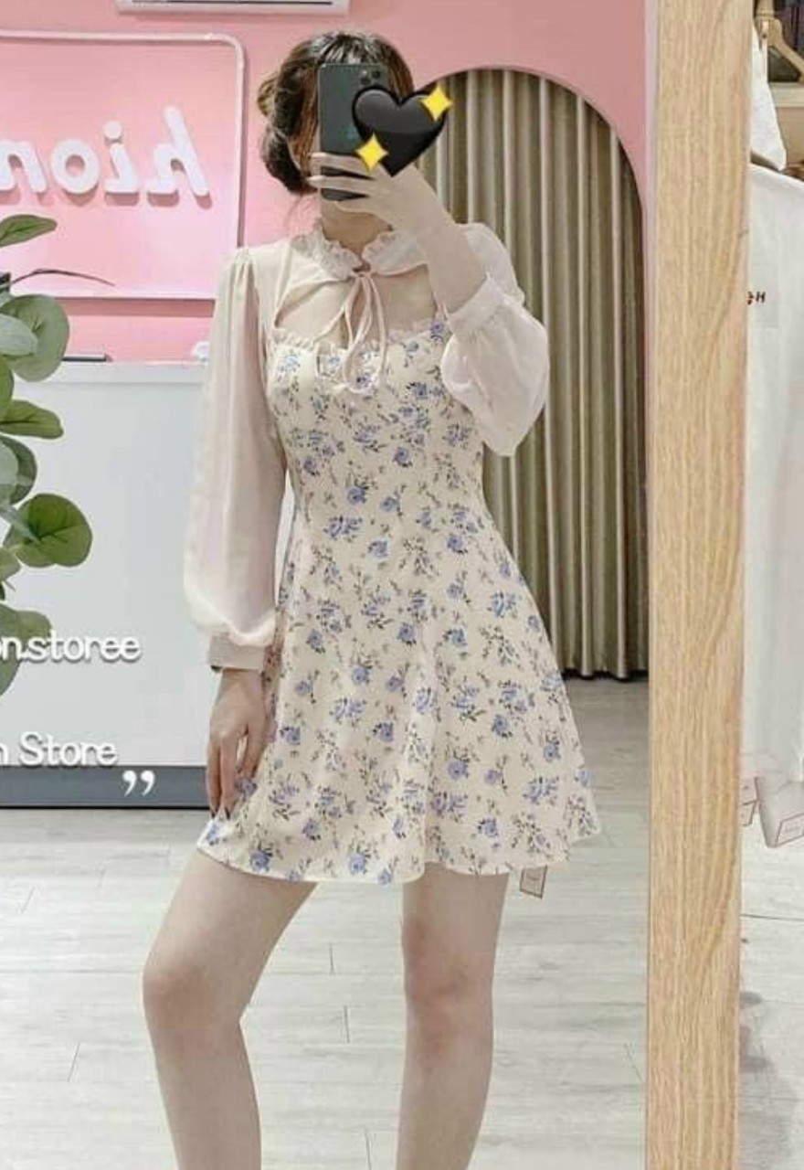 Đầm Nữ Thiết Kế Tay Voan Phong Cách Cổ Kiểu Chất Liệu Kate Lụa Thời Trang