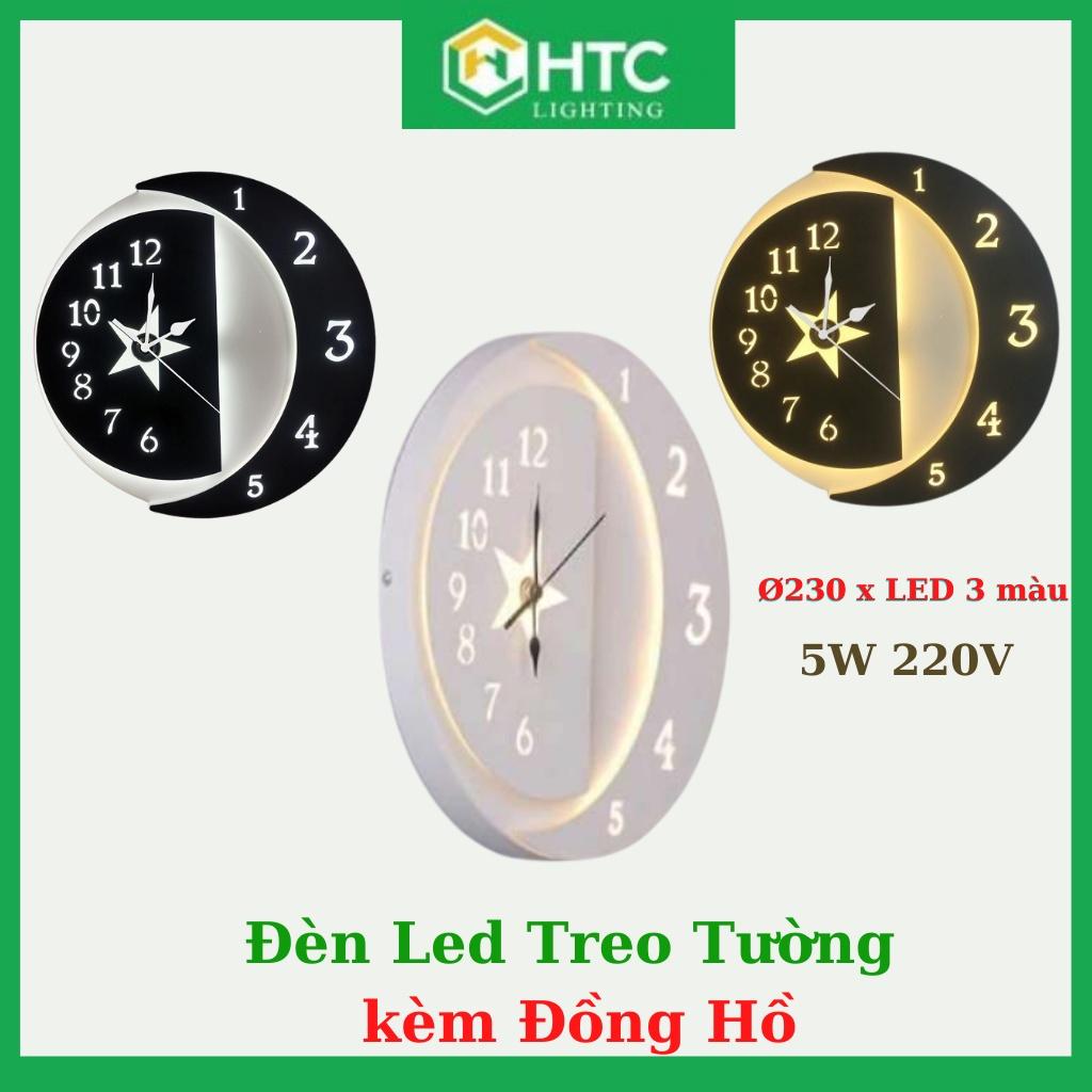  Đồng Hồ treo tường kèm đèn Led trang trí phòng khách, phòng ngủ