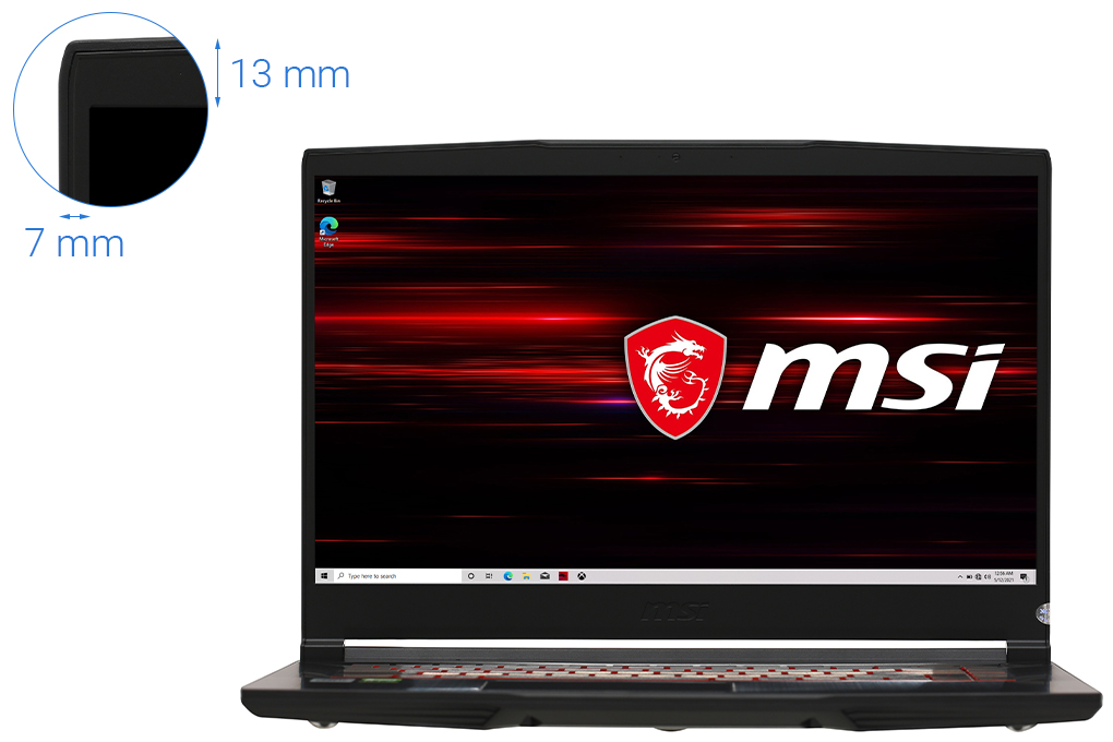 Laptop MSI GF65 Thin 10UE-228VN (Core i7-10750H/ 16GB (8GBx2) DDR4 3200MHz/ 512GB SSD M.2 PCIE/ RTX 3060 6GB GDDR6 Max-Q/ 15.6 FHD IPS, 144Hz/ Win10) - Hàng Chính Hãng