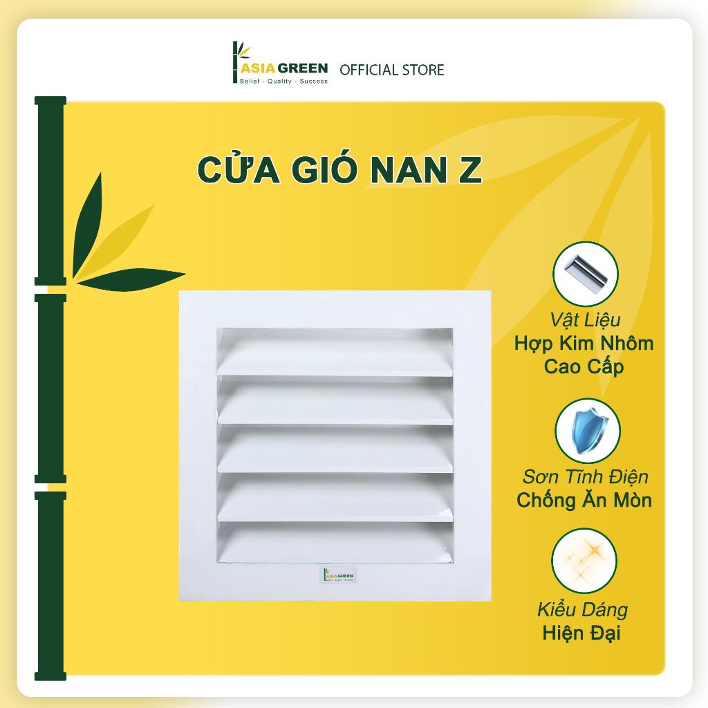 Asia Green - Cửa Gió Nan Z Kèm Lưới Chắn Côn Trùng, Ngăn Nước Mưa, Hợp Kim Nhôm Cao Cấp Hàng chính hãng (Bao gồm VAT)