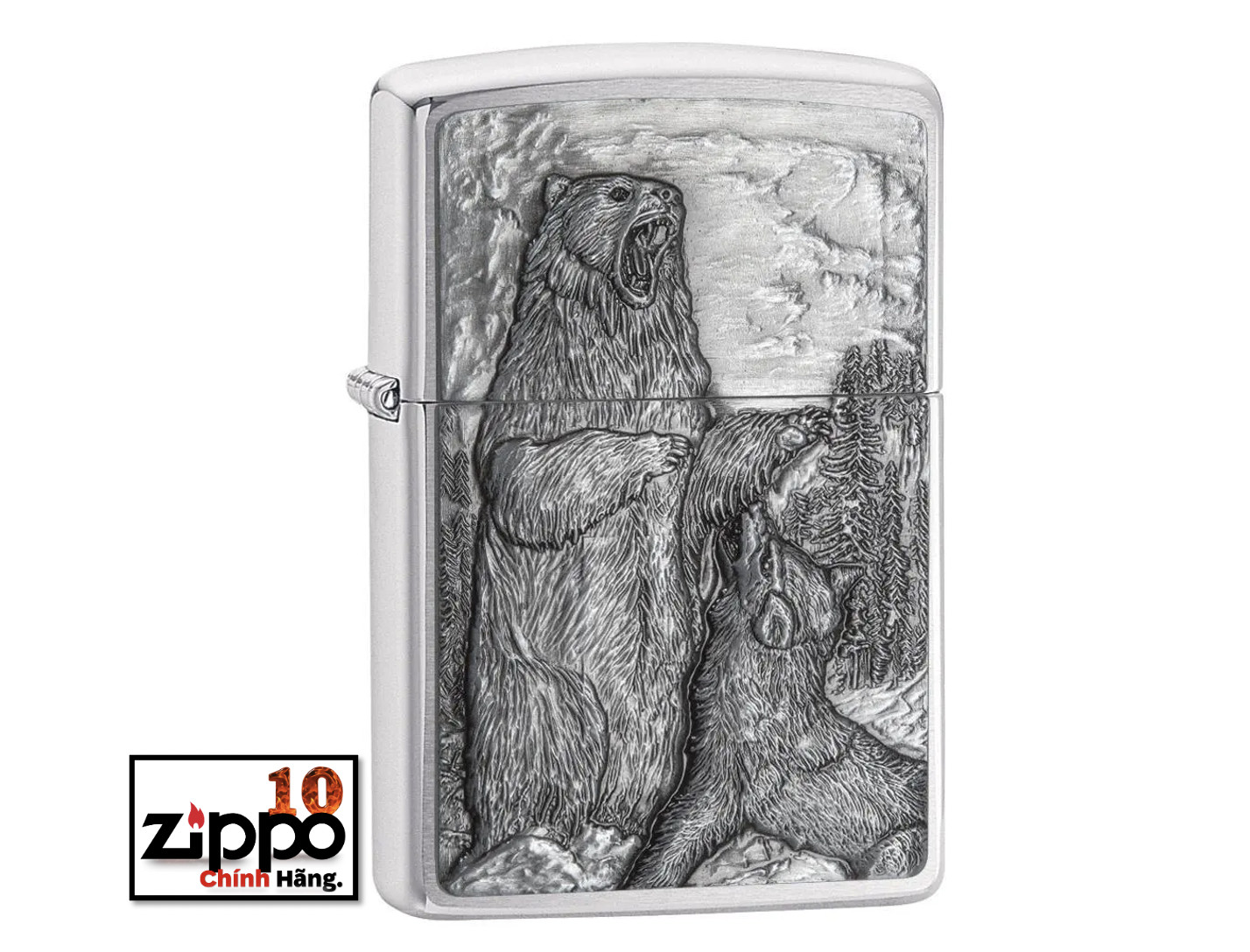 Bật lửa Zippo 29636 Bear vs. Wolf - Chính hãng 100%