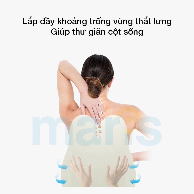 Gối Tựa Lưng Văn Phòng Cao Su Non Memory Foam Cao Cấp Maris MR-403, chống đau mỏi thắt lưng, thoải mái cả ngày dài