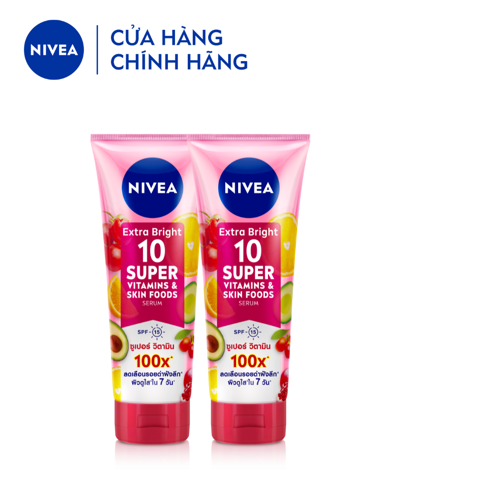 Bộ 2 Serum Dưỡng Thể NIVEA 10 Super Vitamins & Skin Foods Sáng Da | Mờ Thâm & Đốm Nâu Sau 7 Ngày - 93767