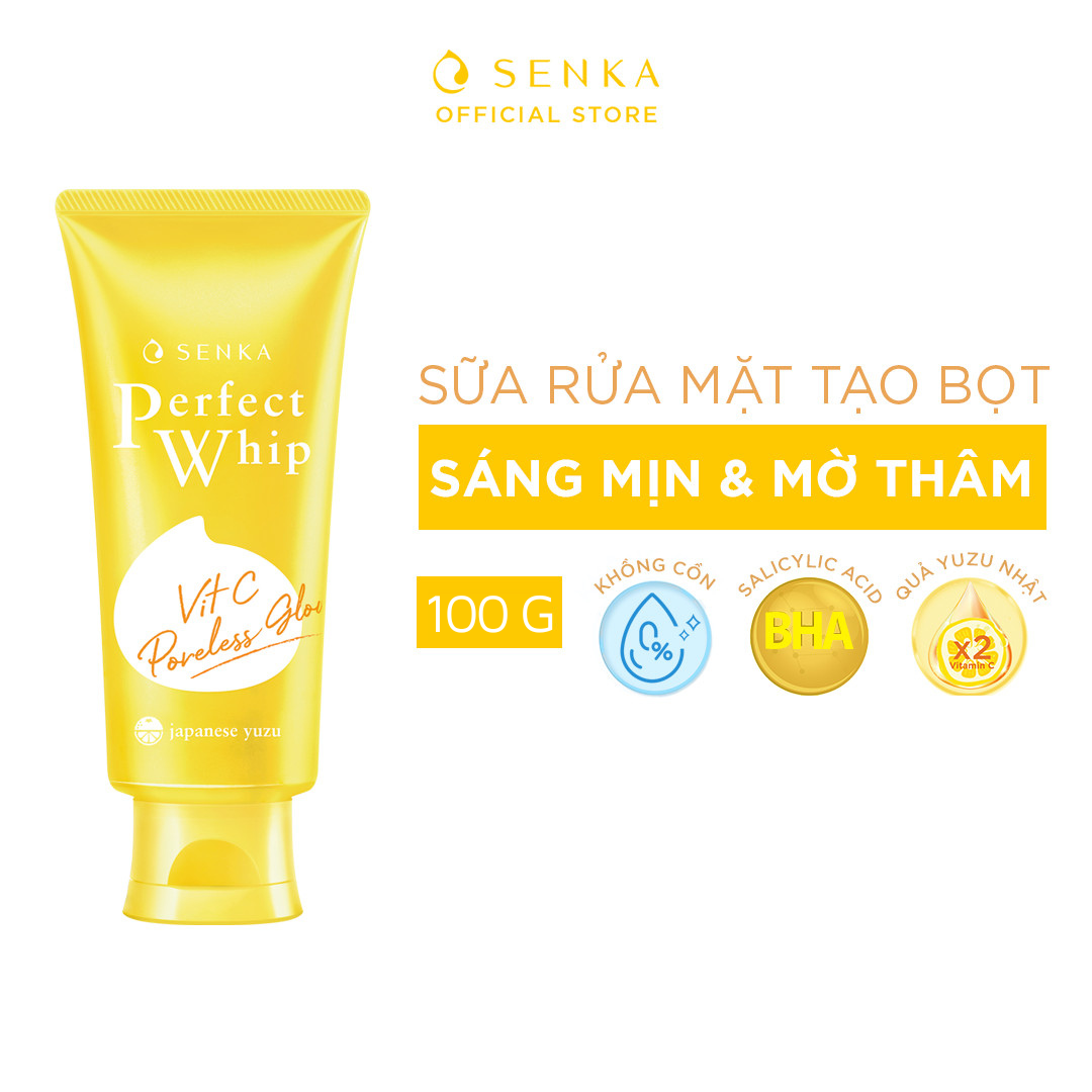 Combo 2 Sữa Rửa Mặt Vit C Dưỡng Sáng Mờ Thâm Senka 100gx2