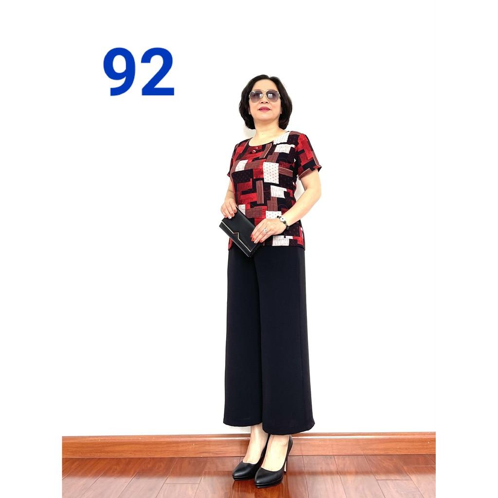 Đồ Bộ Trung Niên 2021 - Bộ đồ phối áo lụa hàn châu, quần đũi cao cấp, Siêu mềm, Siêu mát - - Laddy_store