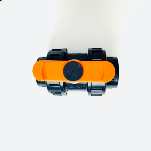 Van cầu rắc co phi 49mm cao cấp Automat hai đầu ren trong nhựa PVC cao cấp tay gạt màu cam chống tia UV được sản xuất từ Ấn Độ