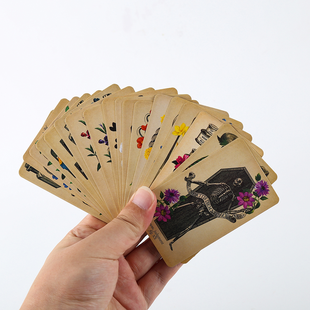 Bộ Bài Antique Anatomy Tarot Hộp Thiếc 78 Lá 98x58 Mm Tặng Đá Thanh Tẩy