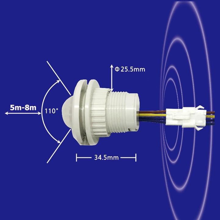 Công tắc cảm ứng chuyển động hồng ngoại DC1, công tắc cảm biến chuyển động hồng ngoại tự động bật đèn khi có người đi qua