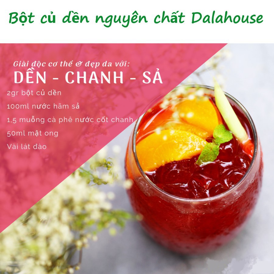 Bột Củ Dền Dalahouse (Hộp 20 gói x 3gr) – 1 Gói Tiện Lợi Dùng Cho 1 Lần Uống - Bột Rau Củ Nguyên Chất Sấy Lạnh 100% - Giúp Làm Đẹp Da, Thanh Lọc, Mát Gan