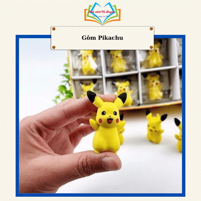 Tẩy bút chì hình pikachu, đồ dùng học tập dễ thương gôm tẩy cute giá rẻ làm quà tặng học sinh văn phòng phẩm