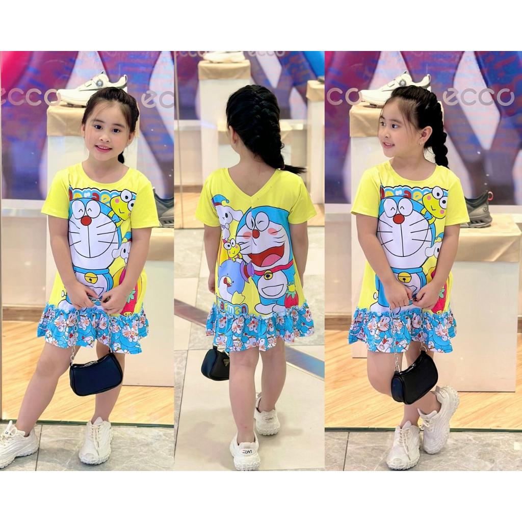 Đầm váy suông mùa hè cho bé gái size 12-40kg chất cotton mềm mát