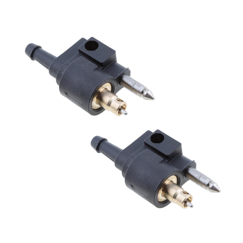 2x Fuel Line Connector Joint Black Fits For Yamaha Motor Outboard 6mm Male Mount Engines