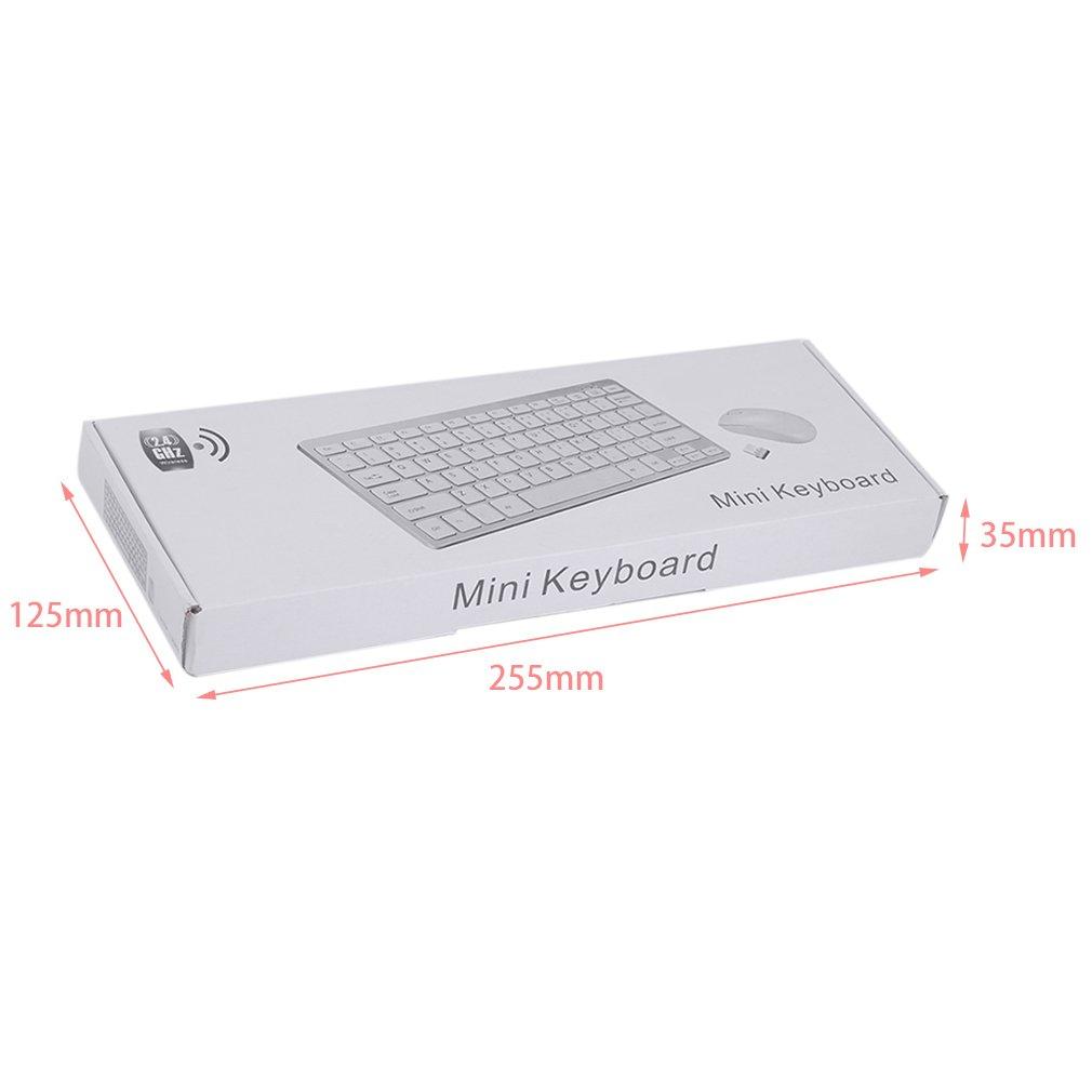 Thực Tế Mini 2.4G Không Dây Bàn Phím Mỏng Và Không Dây Chuột Cho Laptop Máy Tính Để Bàn 2400-2480MHZ Anh cắm