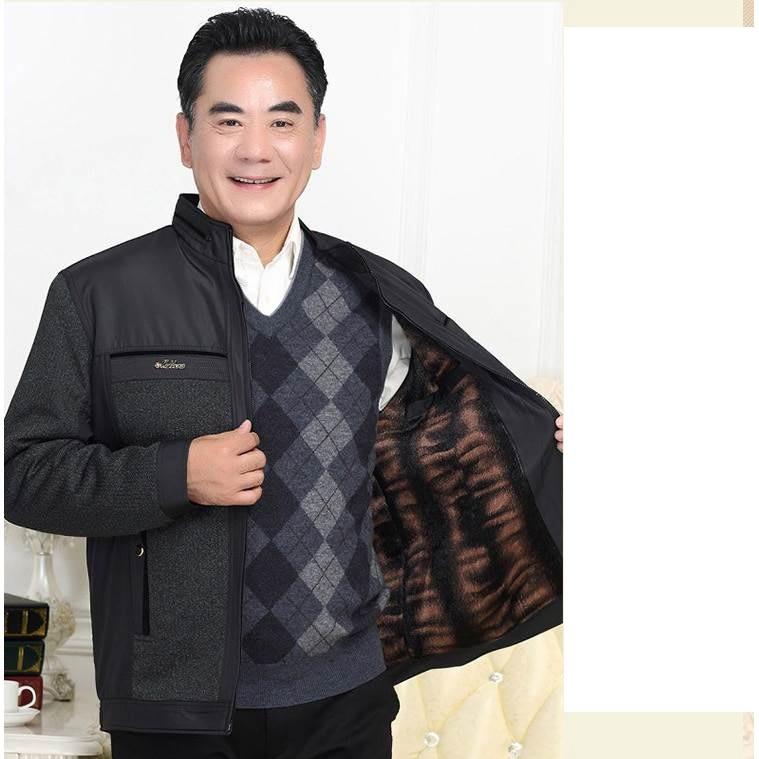 Áo khoác lót lông cho ông già - chữ