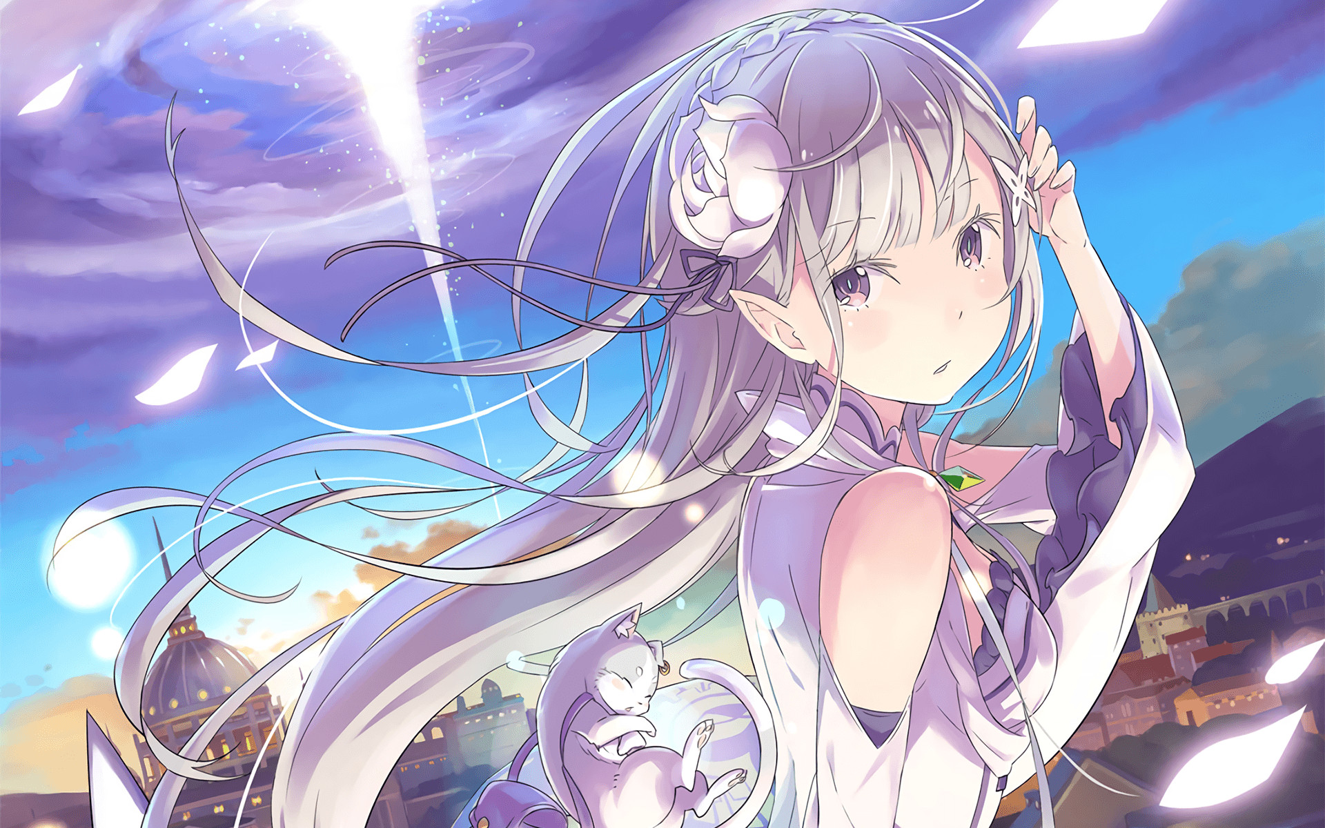 Tranh Poster Emilia Re:Zero A4 combo 3 tấm khác nhau