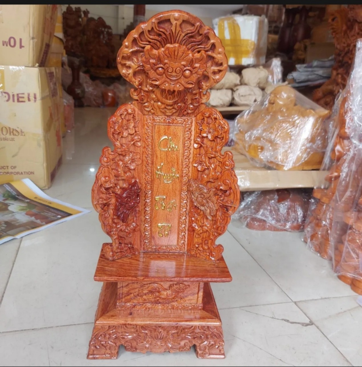 Bài vị thờ cửu huyền thất tổ gia tiên sơn chữ nhủ vàng gỗ hương cao 41cm - 55cm - 61cm
