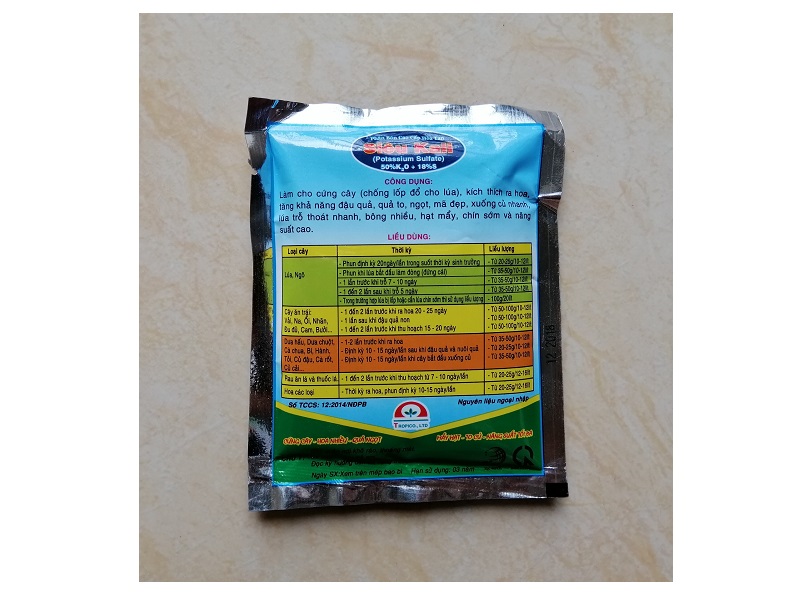 10 GÓI PHÂN BÓN CAO CẤP HÒA TAN SIÊU KALI 100G