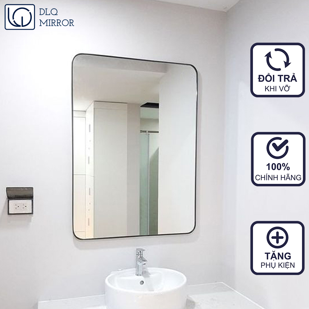 Gương Hình Chữ Nhật Khung Nhôm Sơn Tĩnh Điện Cao Cấp DLQ INTERIORS Decor Phòng, Trang Trí Nhà Cửa, Phòng Tắm