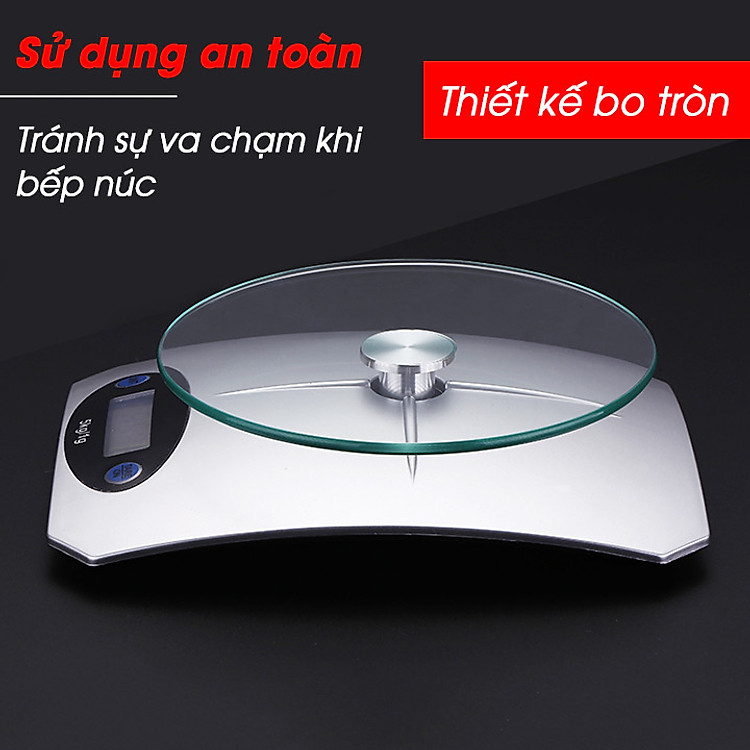 Cân Tiểu Ly Nhà Bếp 5Kg Mặt Kính Cường Lực Sang Trọng