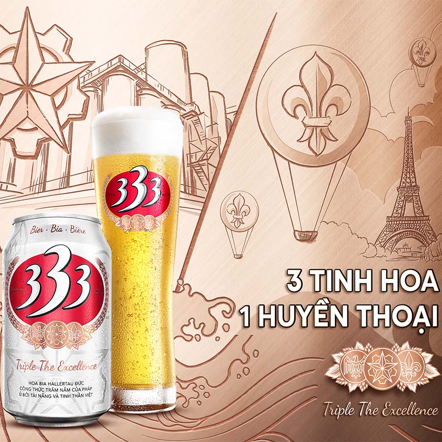 Thùng 24 Lon Bia 333 330ml