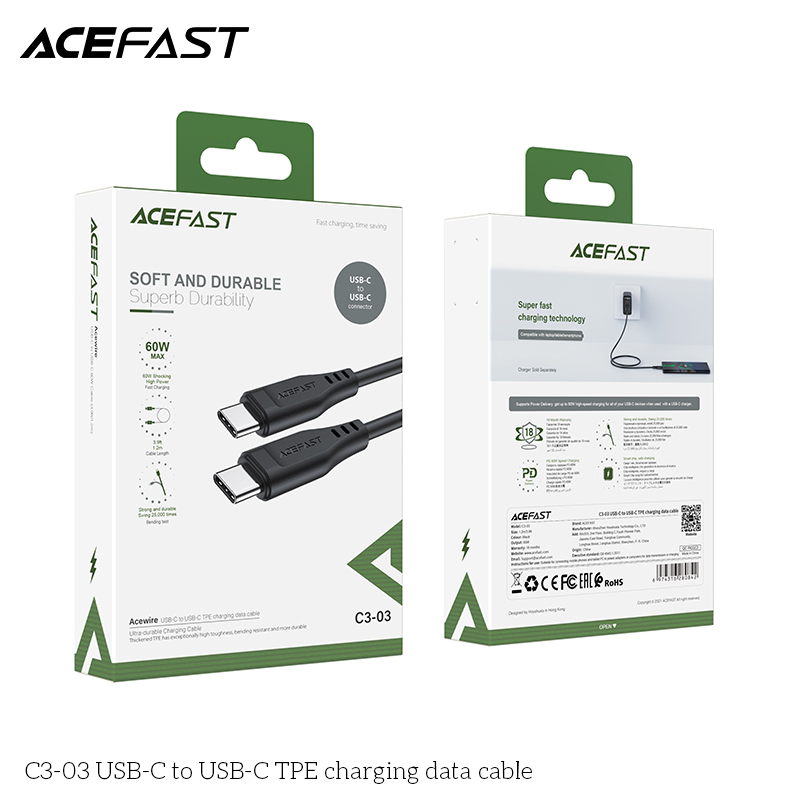 Cáp Sạc Acefast Type C To Type C 1.2m C3-03 - Hàng Chính Hãng