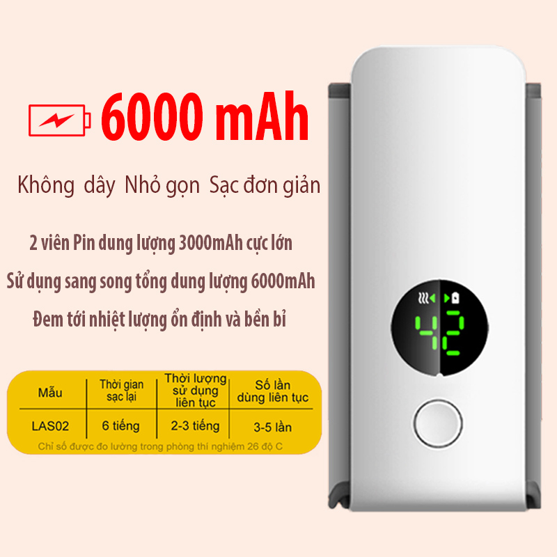 Máy Hâm Sữa Cầm Tay FINOSE LAS02 - Dung Lượng Pin 6000mAh - 6 Mức Nhiệt Tuỳ Chỉnh