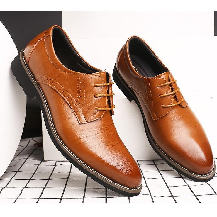 Giày tây Derby Nâu Da Bò