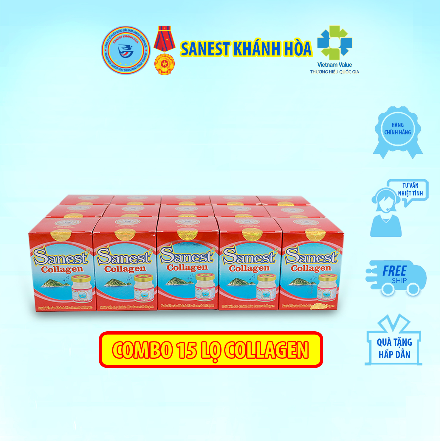 Nước Yến sào Khánh Hòa Sanest Collagen đóng lọ 70ml