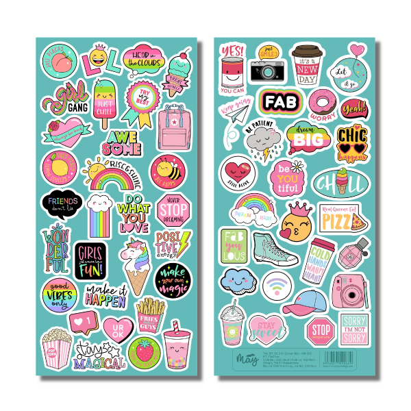 Sticker Mây - Bộ 2 tờ Sticker trang trí (S09)