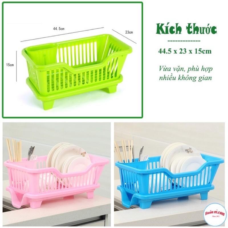 Rổ úp chén dĩa bằng nhựa có khay thoát nước