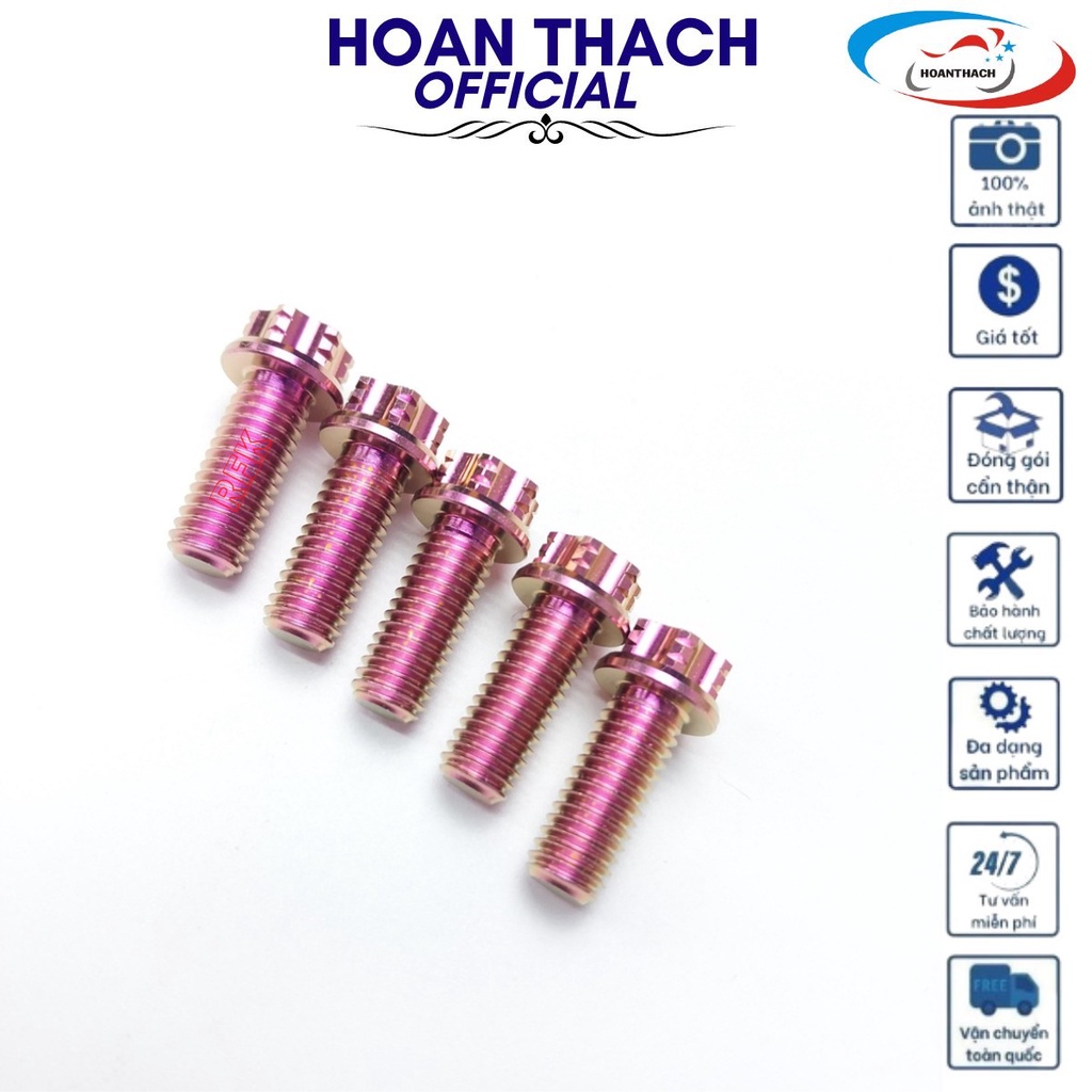 Ốc 8L15 Titan Hồng Đầu Salaya dùng cho nhiều dòng xe máy SP017505 (giá 1 con)