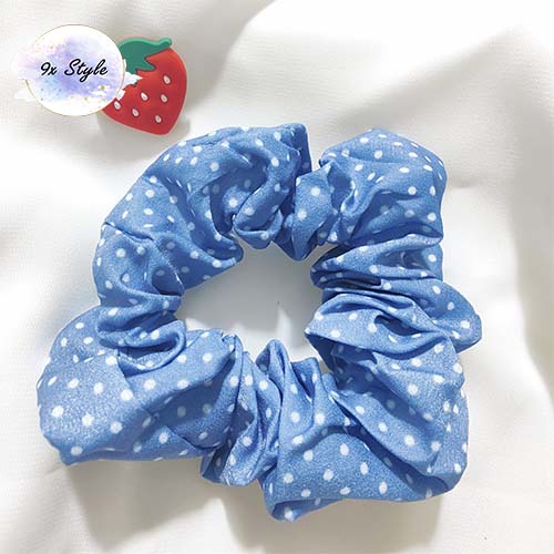 Dây Buộc Tóc Cột Tóc Nữ Hàn Quốc Scrunchies Tone Xanh Chấm Bi, Caro 9x Style 5cm Chất Liệu Vải Mềm Mịn Co Giãn Thoải Mái Đa Dạng Kiểu Hình Phong Cách Hot Trend Hợp Thời Trang Dành Cho Nữ