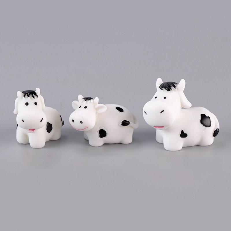 Tiểu cảnh mini ️ Bò sữa trắng đáng yêu trang trí tiểu cảnh sen đá, sân vườn, bể cá, bể terrarium