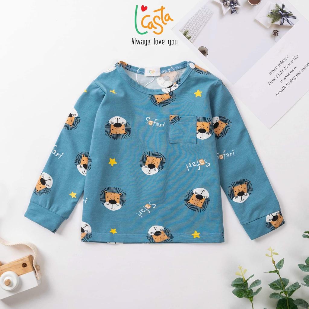 Bộ dài tay thu đông cài vai bé trai 2 đến 6 tuổi L'Casta