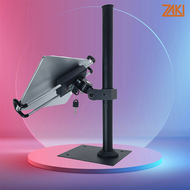 Giá đỡ cho iPad/Tablet trụ đứng có khóa có thể nâng hạ chiều cao thấp Zaki – ZK78S - Hàng Chính Hãng
