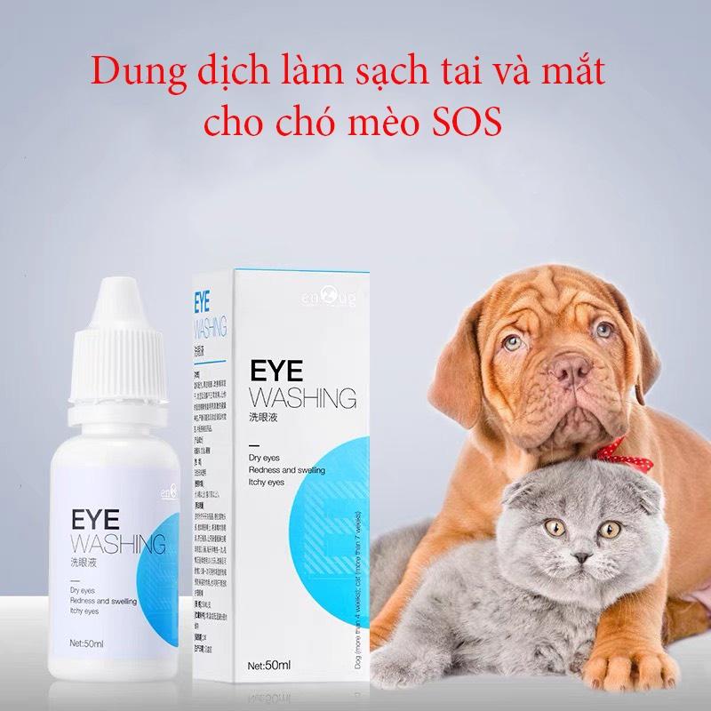 Nhỏ tai, nhỏ mắt SOS cho chó mèo, giúp chó mèo luôn sạch đẹp